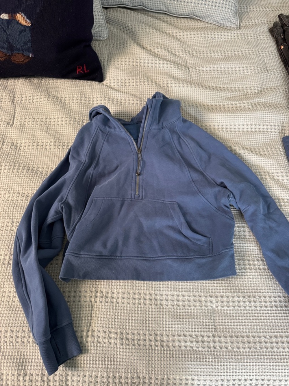 Lululemon Scuba Pitch Blue Half-Zip Hoodie (size M/L)